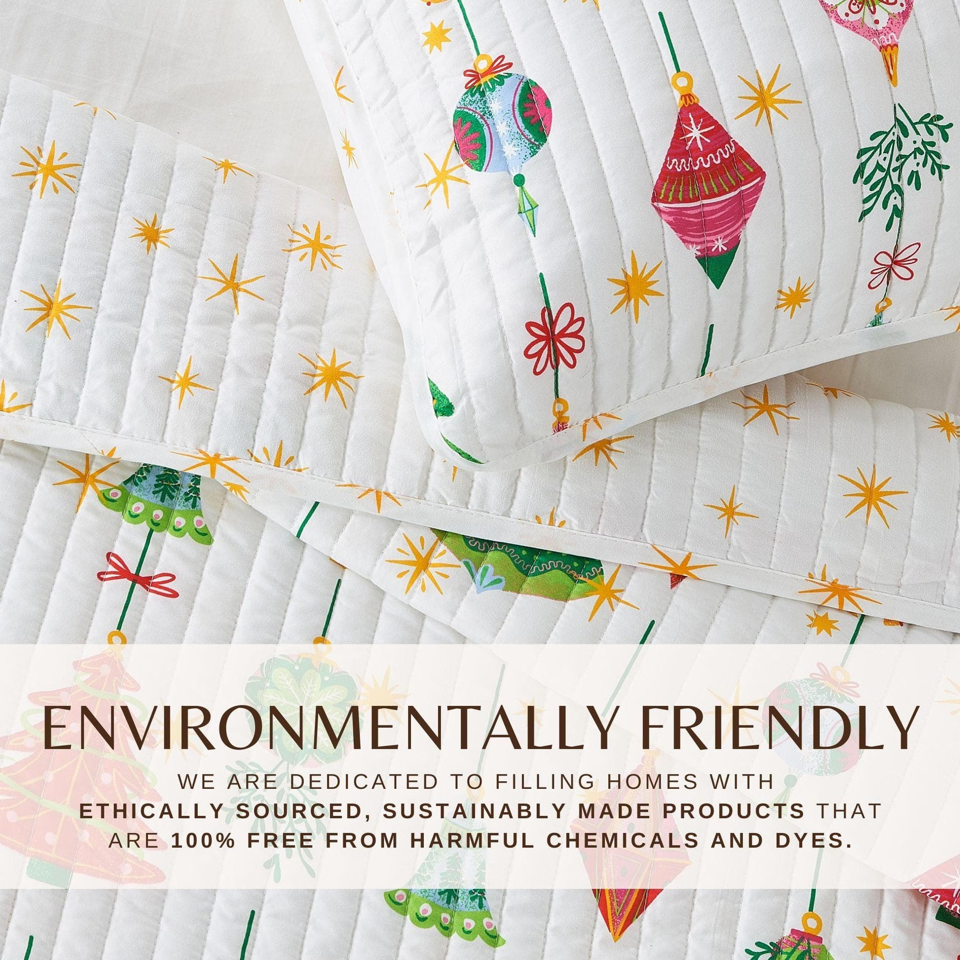 Colorful Christmas Quilt Set - Christmas Holiday Quilts - Quahog Bay Bedding
