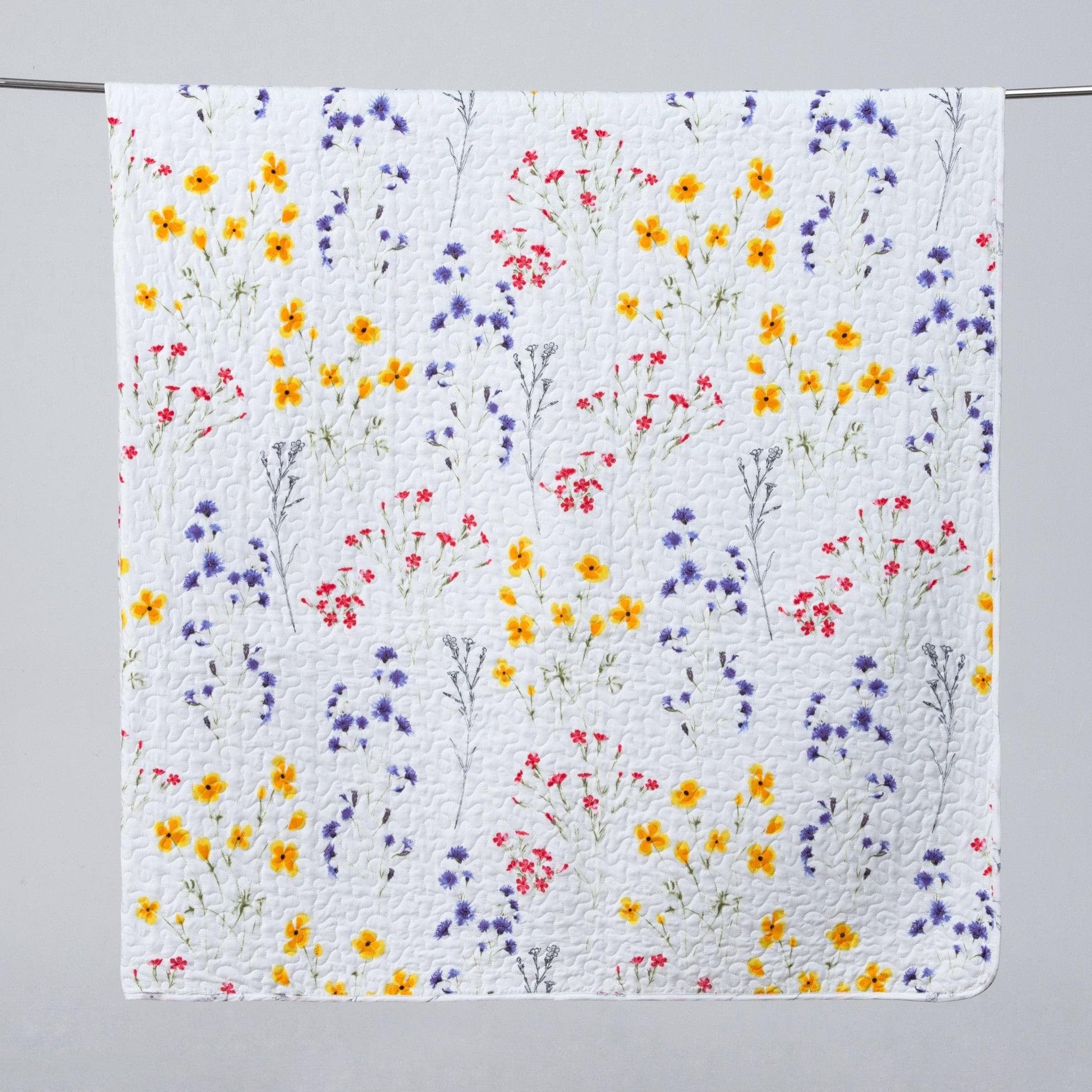Colorful Floral 3 Piece Quilt Set - Coastal Floral Quilts - Quahog Bay Bedding