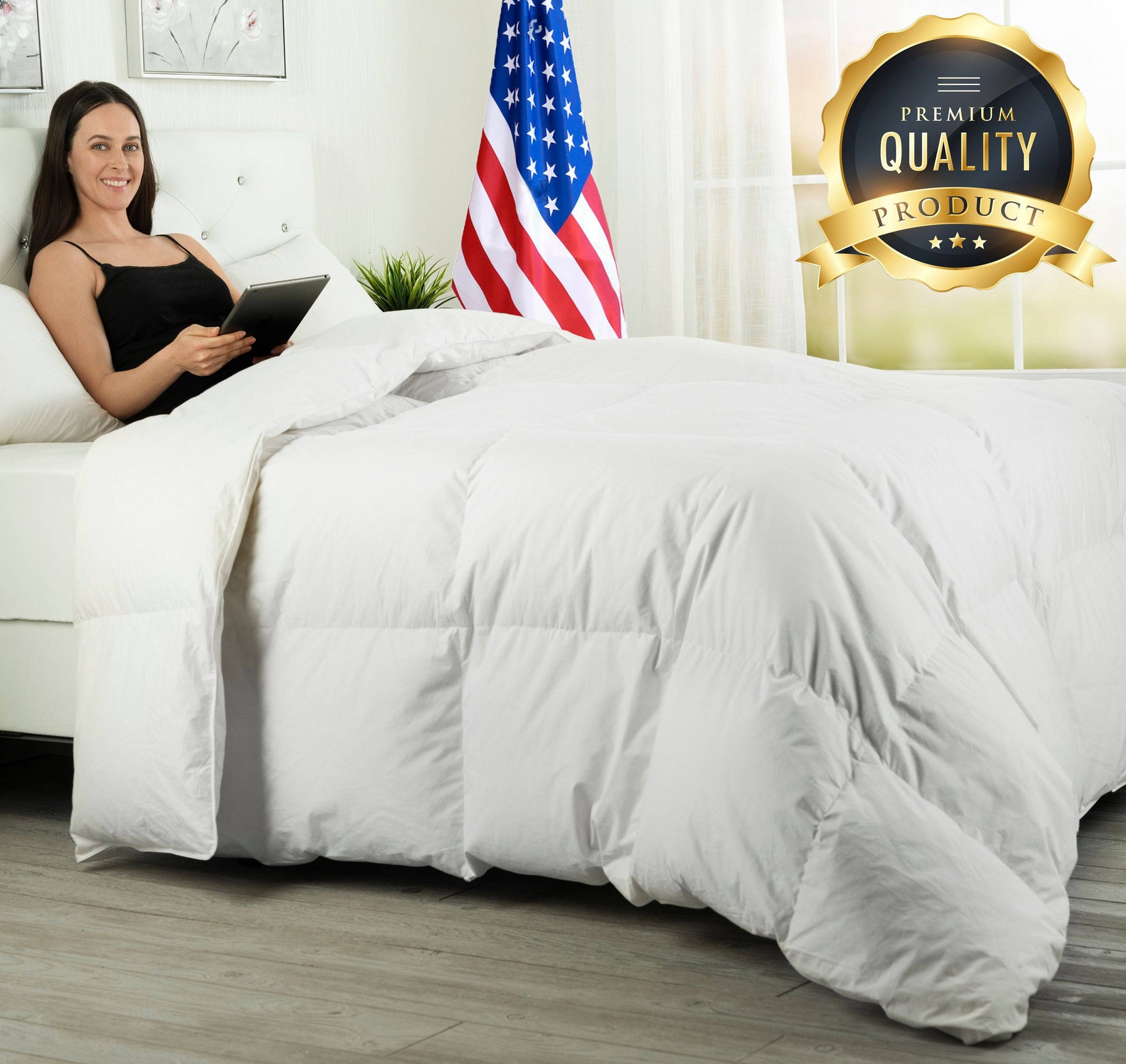 European Goose Down White Comforter - Quahog Bay Bedding