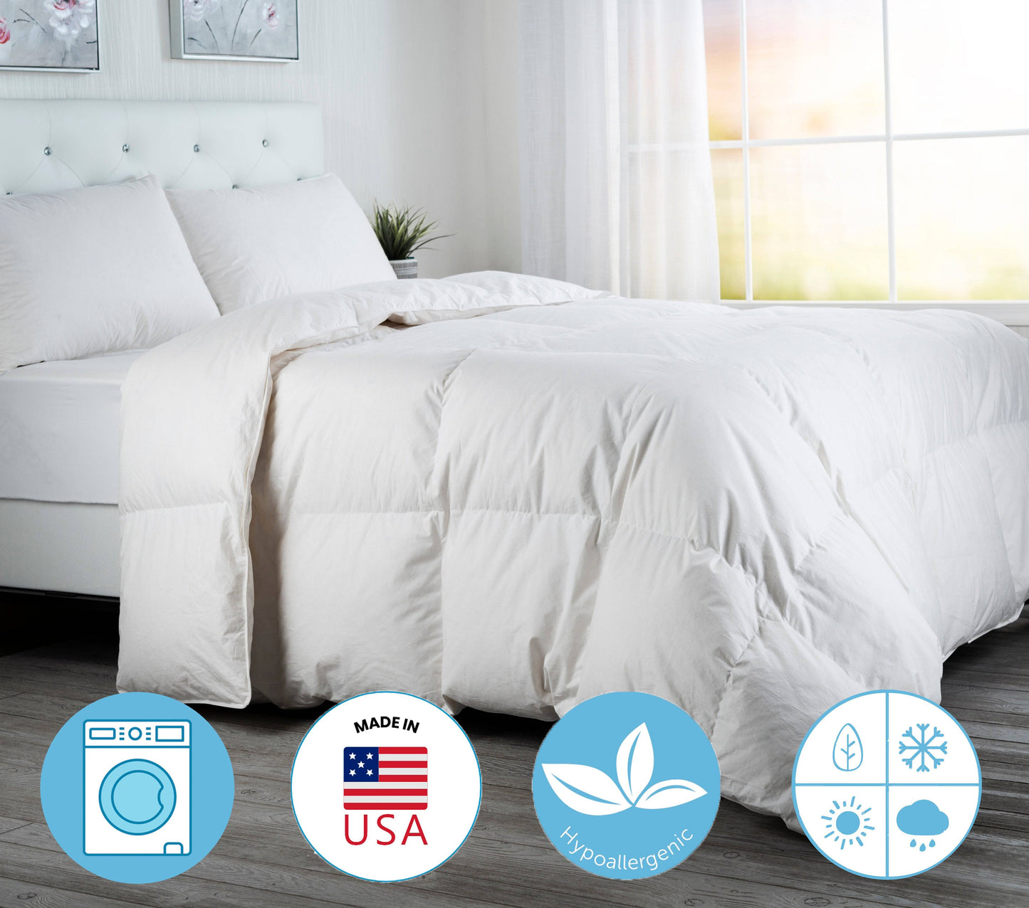 European Goose Down White Comforter - Quahog Bay Bedding