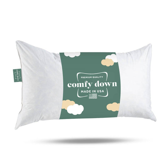 ComfyDown 95% Feather 5% Down, Rectangle Decorative Pillow Insert, Sham Stuffer - MADE IN USA - Quahog Bay Bedding