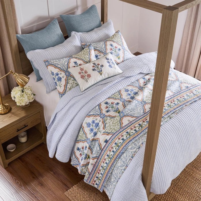 Zoey Cotton Quilt Set | Coastal Quilt Sets | Zoey Coastal Bedding Collection - Quahog Bay Bedding