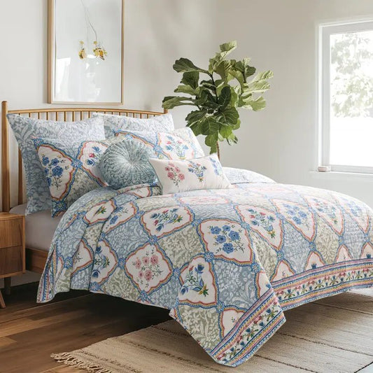 Zoey Cotton Quilt Set | Coastal Quilt Sets | Zoey Coastal Bedding Collection - Quahog Bay Bedding