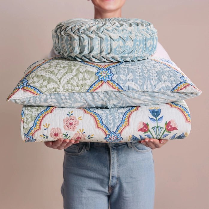 Zoey Cotton Quilt Set | Coastal Quilt Sets | Zoey Coastal Bedding Collection - Quahog Bay Bedding