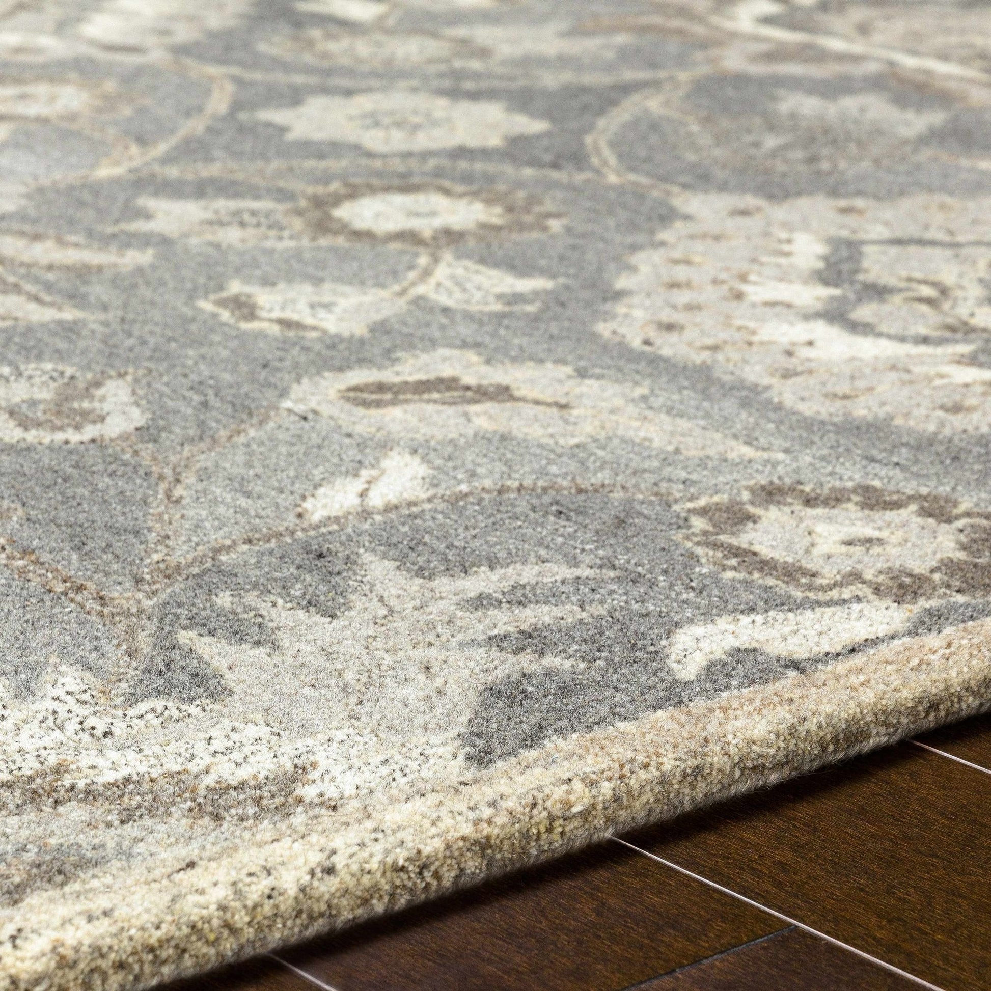 Conesus 1195 Hand Tufted Ivory & Taupe Wool Rug - Quahog Bay Bedding