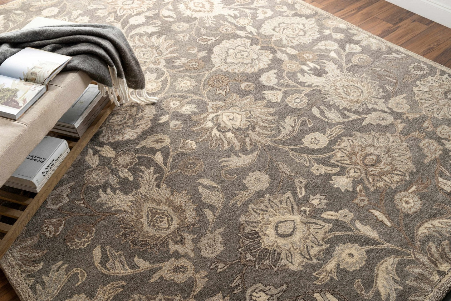 Conesus 1195 Hand Tufted Ivory & Taupe Wool Rug - Quahog Bay Bedding