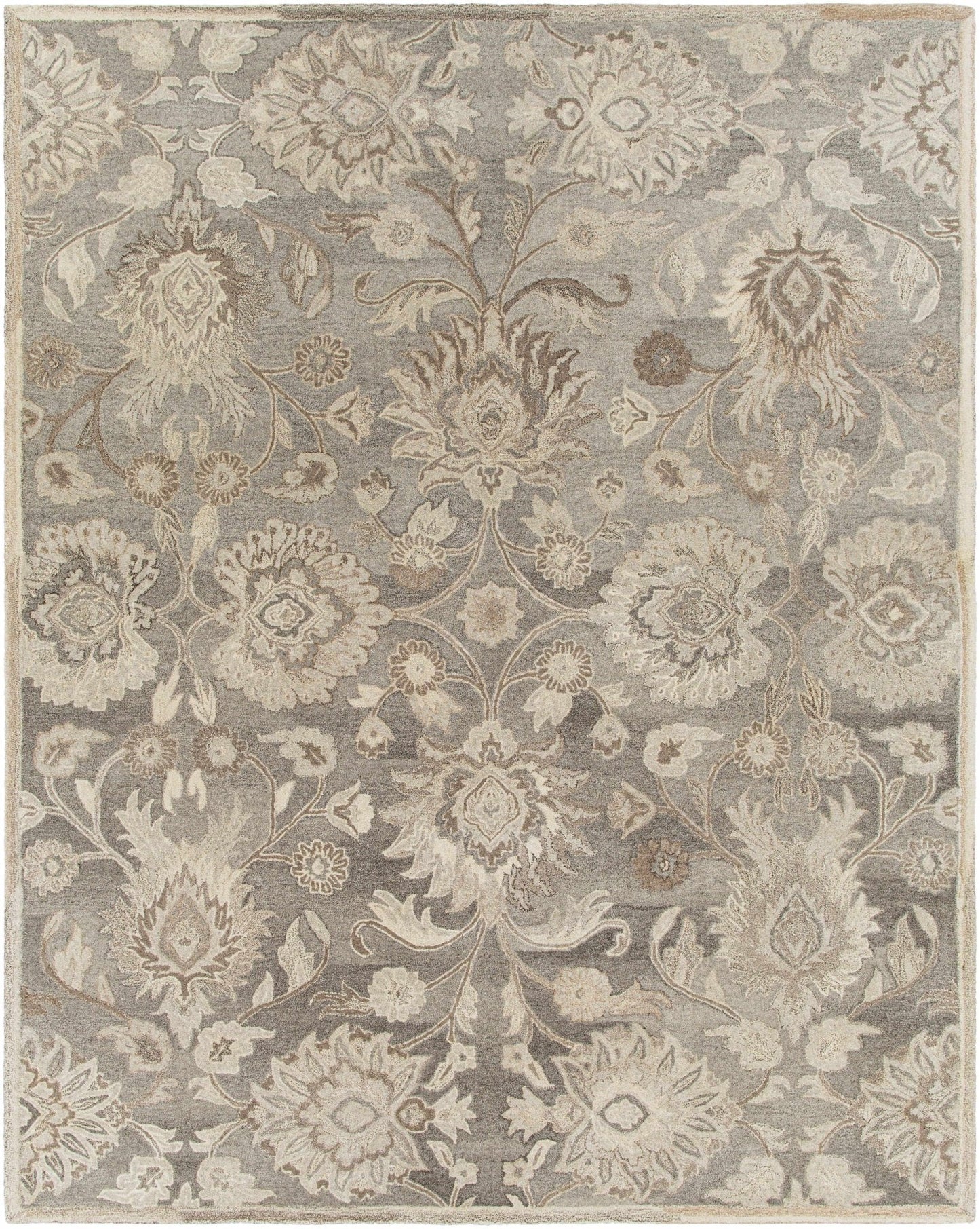 Conesus 1195 Hand Tufted Ivory & Taupe Wool Rug - Quahog Bay Bedding