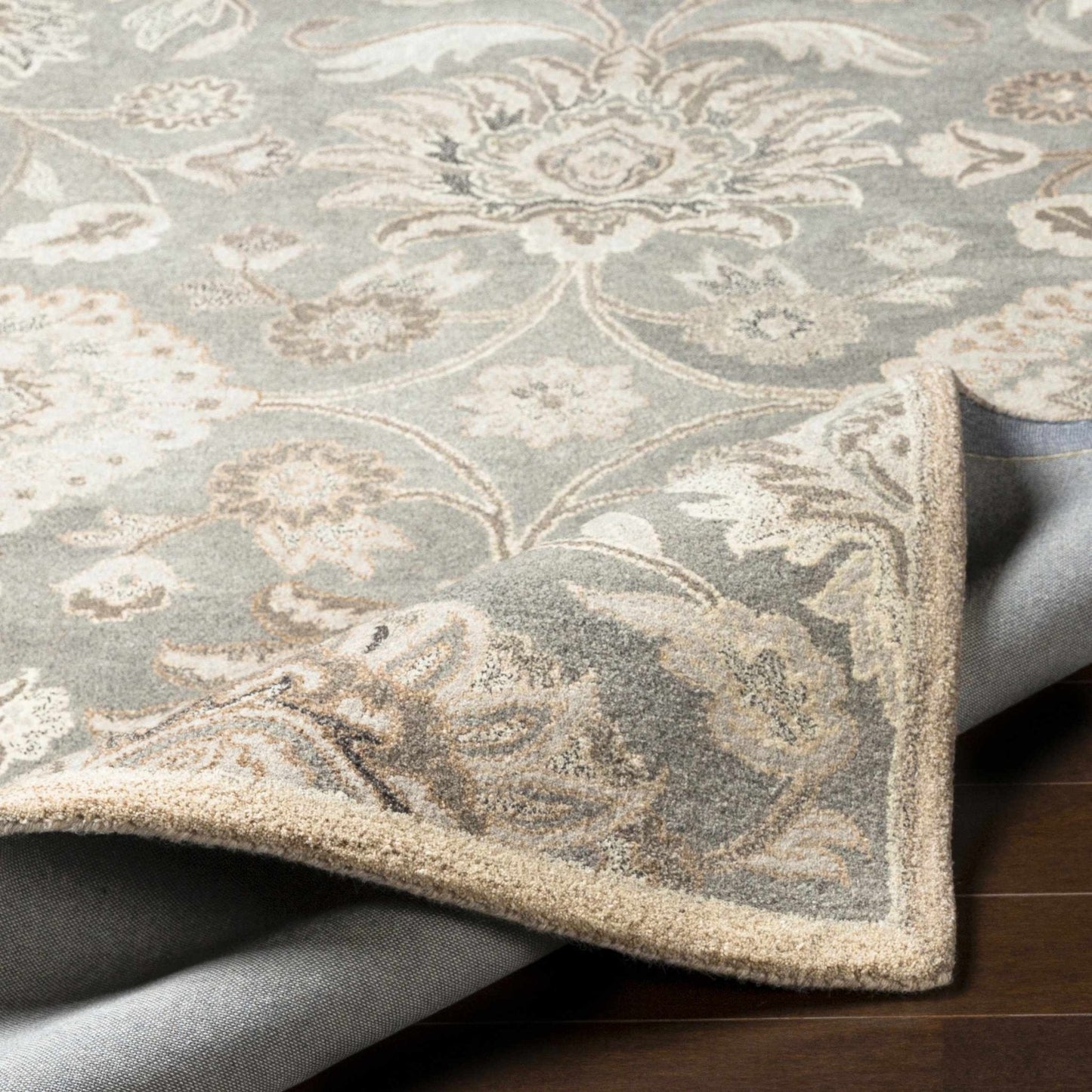Conesus 1195 Hand Tufted Ivory & Taupe Wool Rug - Quahog Bay Bedding