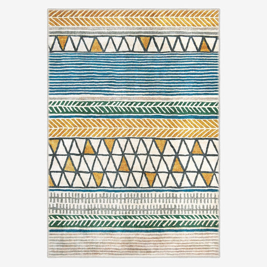 Cook Area Rug - Modern, Stain Resistant, Chenille Cotton Rugs, Non-Slip Base - Quahog Bay Bedding