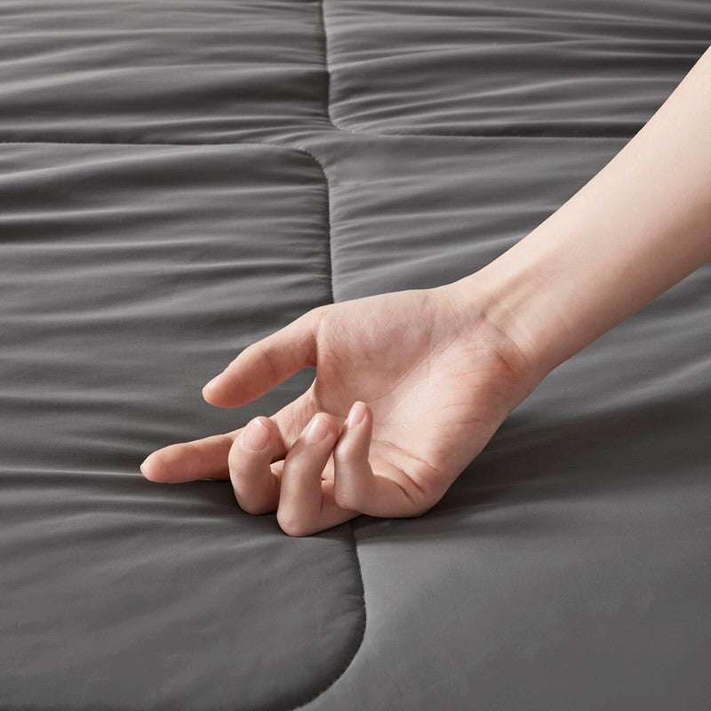 Cooling Lightweight Down Alternative Reversible Comforter | Nautical Comforters | Grey - Quahog Bay Bedding