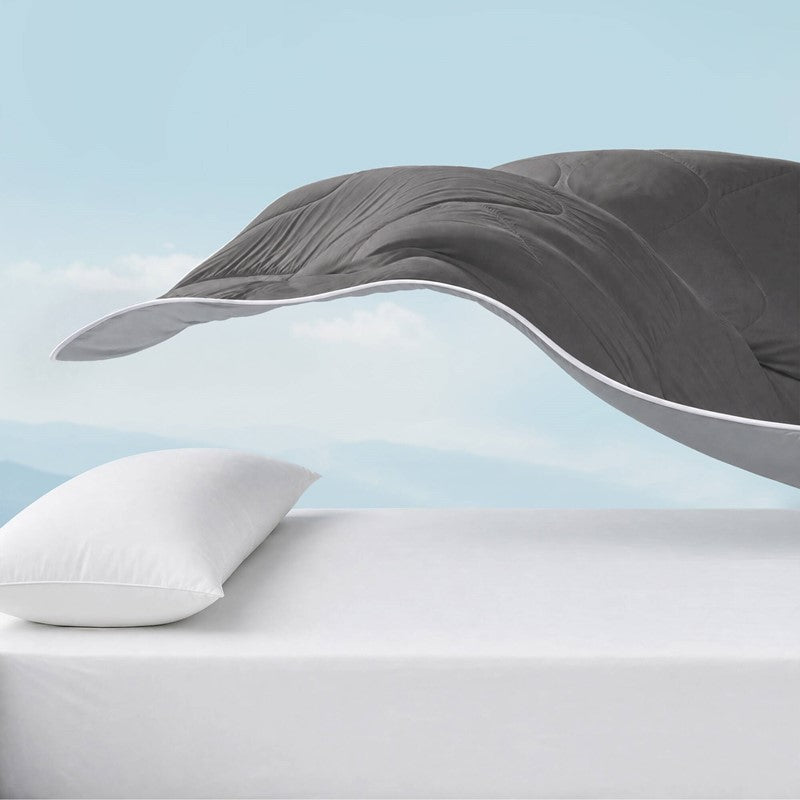 Cooling Lightweight Down Alternative Reversible Comforter | Nautical Comforters | Grey - Quahog Bay Bedding