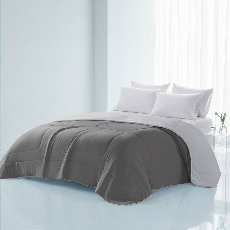 Cooling Lightweight Down Alternative Reversible Comforter | Nautical Comforters | Grey - Quahog Bay Bedding