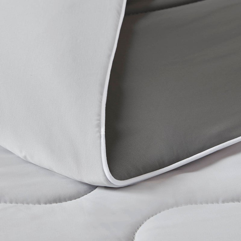 Cooling Lightweight Down Alternative Reversible Comforter | Nautical Comforters | Grey - Quahog Bay Bedding