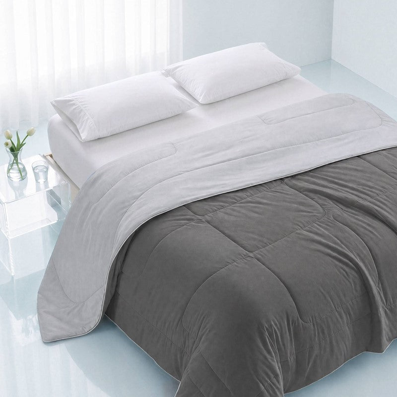 Cooling Lightweight Down Alternative Reversible Comforter | Nautical Comforters | Grey - Quahog Bay Bedding