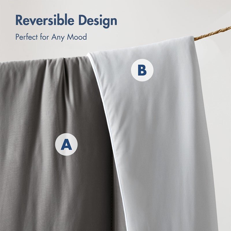 Cooling Lightweight Down Alternative Reversible Comforter | Nautical Comforters | Grey - Quahog Bay Bedding
