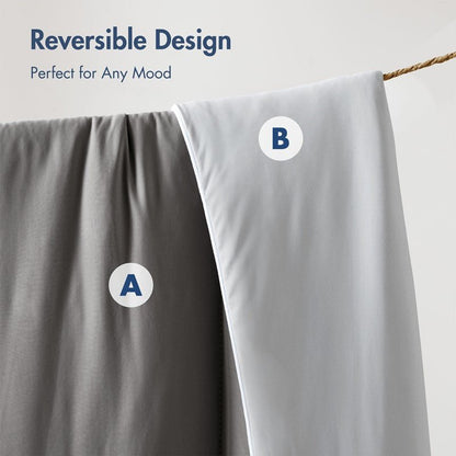 Cooling Lightweight Down Alternative Reversible Comforter | Nautical Comforters | Grey - Quahog Bay Bedding