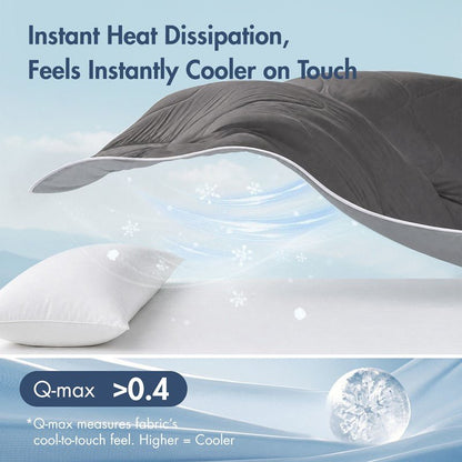 Cooling Lightweight Down Alternative Reversible Comforter | Nautical Comforters | Grey - Quahog Bay Bedding