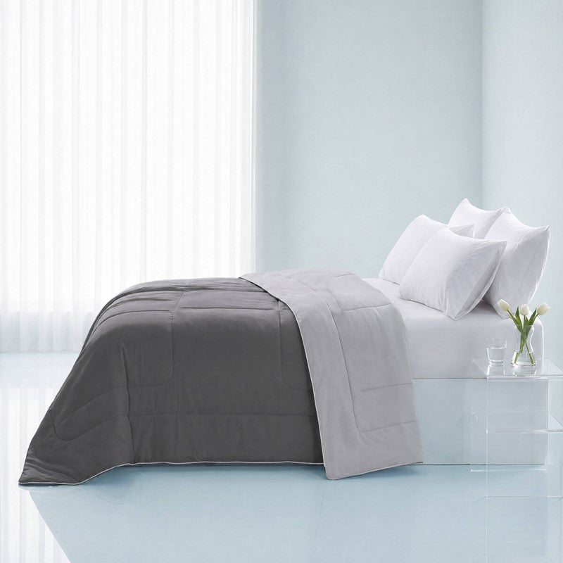 Cooling Lightweight Down Alternative Reversible Comforter | Nautical Comforters | Grey - Quahog Bay Bedding