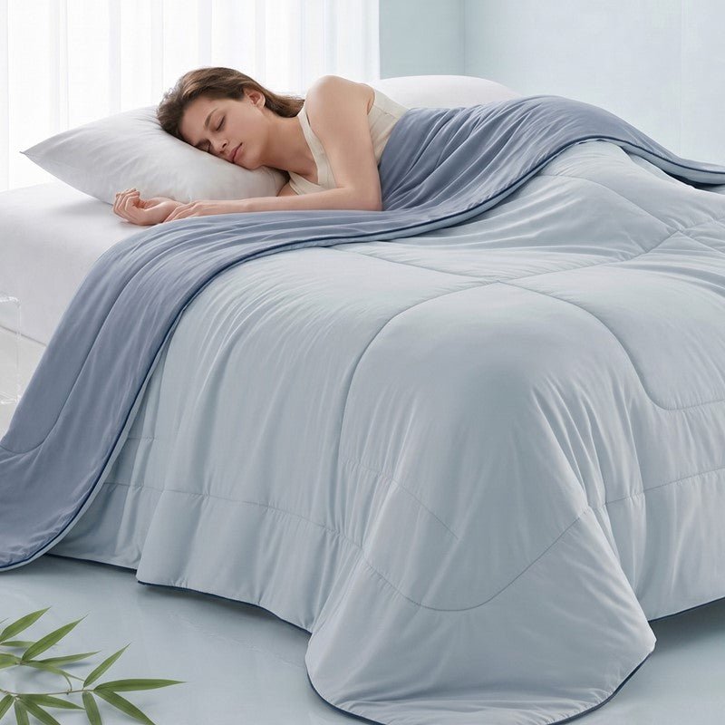 Cooling Lightweight Down Alternative Reversible Comforter | Nautical Comforters | Light Blue - Quahog Bay Bedding