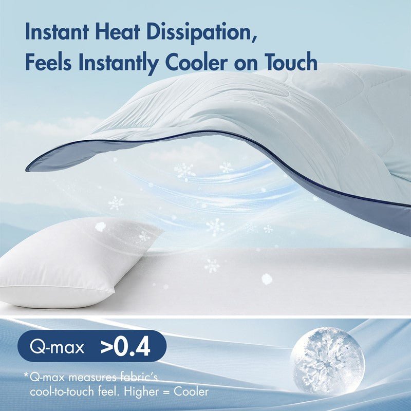 Cooling Lightweight Down Alternative Reversible Comforter | Nautical Comforters | Light Blue - Quahog Bay Bedding