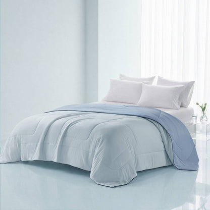 Cooling Lightweight Down Alternative Reversible Comforter | Nautical Comforters | Light Blue - Quahog Bay Bedding