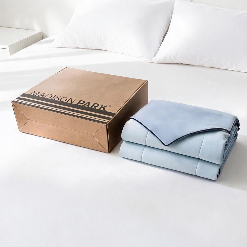 Cooling Lightweight Down Alternative Reversible Comforter | Nautical Comforters | Light Blue - Quahog Bay Bedding