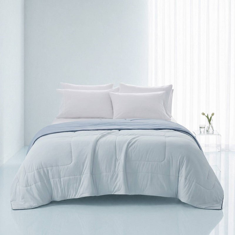Cooling Lightweight Down Alternative Reversible Comforter | Nautical Comforters | Light Blue - Quahog Bay Bedding