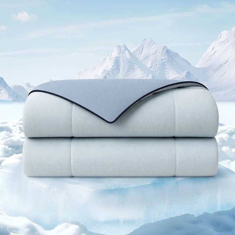 Cooling Lightweight Down Alternative Reversible Comforter | Nautical Comforters | Light Blue - Quahog Bay Bedding