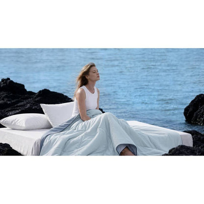 Cooling Lightweight Down Alternative Reversible Comforter | Nautical Comforters | Light Blue - Quahog Bay Bedding