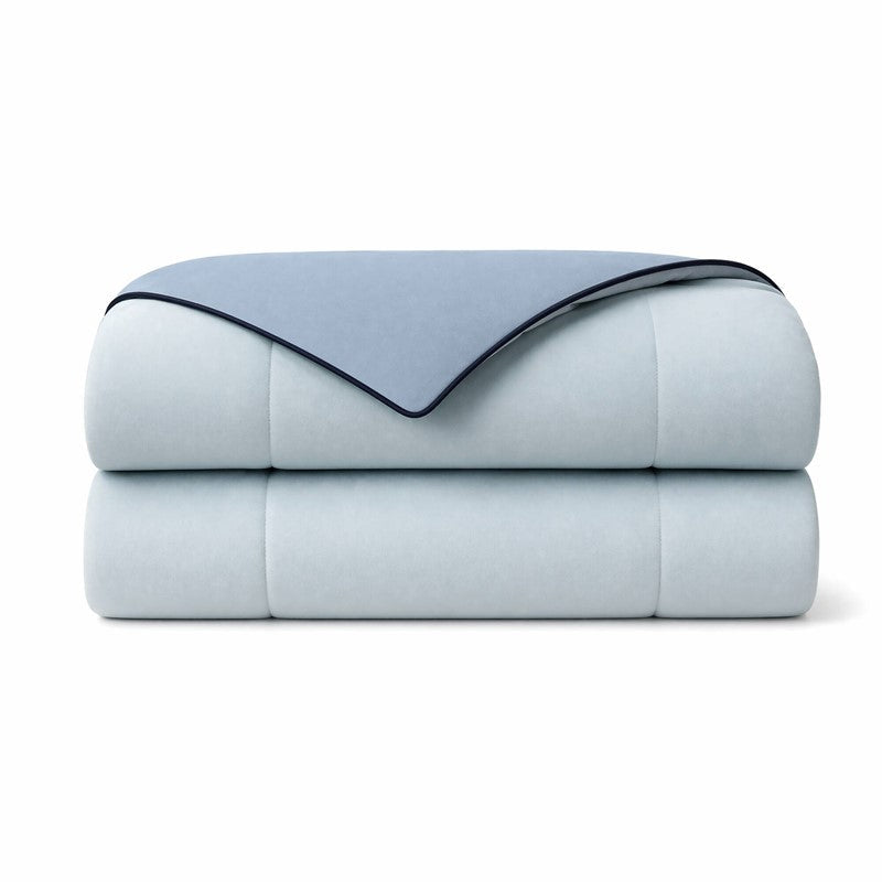 Cooling Lightweight Down Alternative Reversible Comforter | Nautical Comforters | Light Blue - Quahog Bay Bedding
