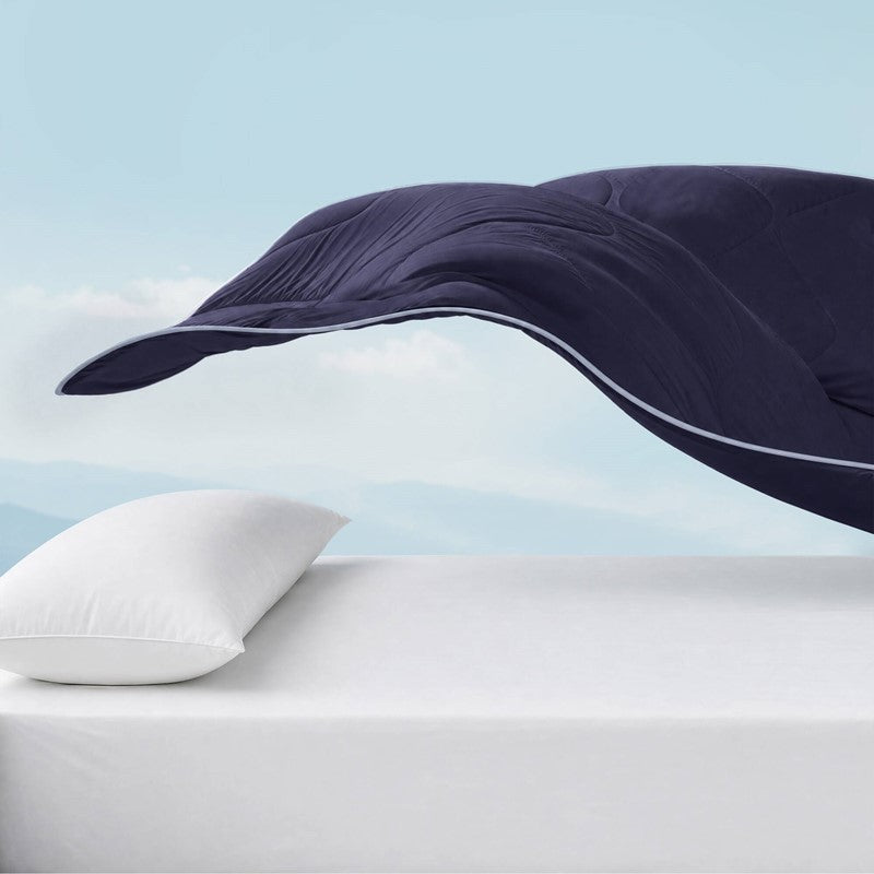 Cooling Lightweight Down Alternative Reversible Comforter | Nautical Comforters | Navy Blue - Quahog Bay Bedding