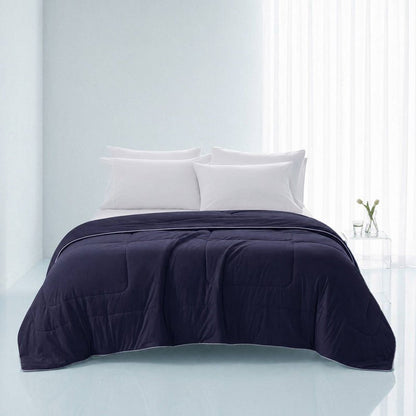 Cooling Lightweight Down Alternative Reversible Comforter | Nautical Comforters | Navy Blue - Quahog Bay Bedding