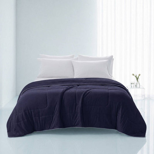 Cooling Lightweight Down Alternative Reversible Comforter | Nautical Comforters | Navy Blue - Quahog Bay Bedding