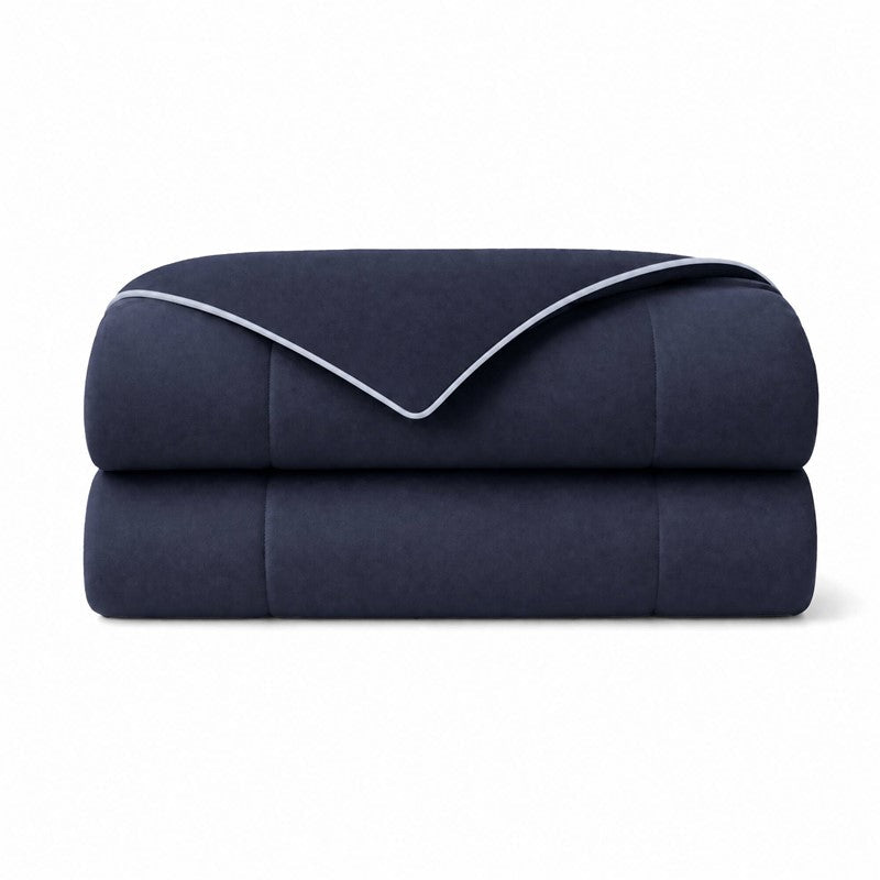 Cooling Lightweight Down Alternative Reversible Comforter | Nautical Comforters | Navy Blue - Quahog Bay Bedding