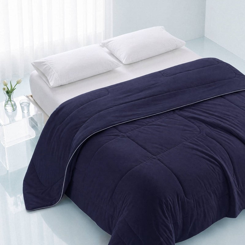 Cooling Lightweight Down Alternative Reversible Comforter | Nautical Comforters | Navy Blue - Quahog Bay Bedding