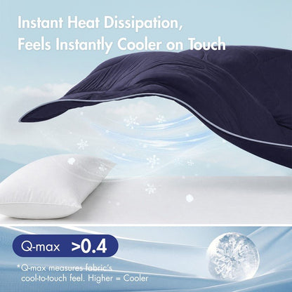 Cooling Lightweight Down Alternative Reversible Comforter | Nautical Comforters | Navy Blue - Quahog Bay Bedding