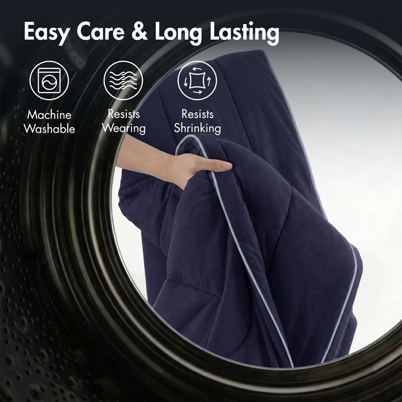 Cooling Lightweight Down Alternative Reversible Comforter | Nautical Comforters | Navy Blue - Quahog Bay Bedding