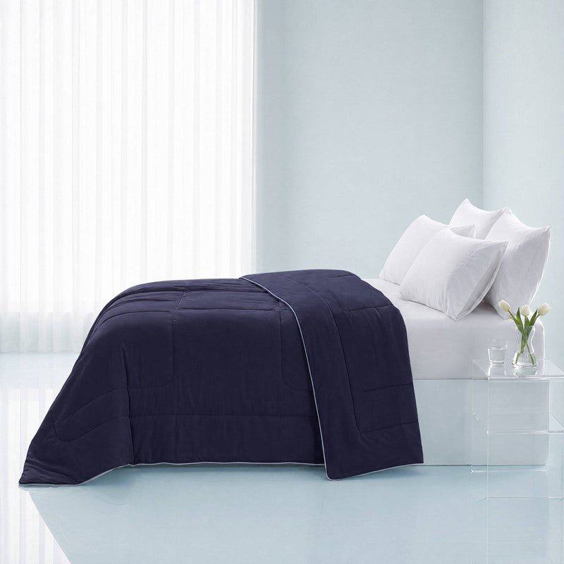 Cooling Lightweight Down Alternative Reversible Comforter | Nautical Comforters | Navy Blue - Quahog Bay Bedding