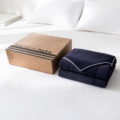 Cooling Lightweight Down Alternative Reversible Comforter | Nautical Comforters | Navy Blue - Quahog Bay Bedding