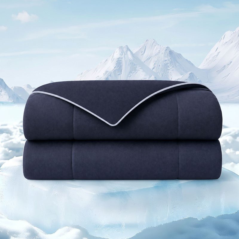 Cooling Lightweight Down Alternative Reversible Comforter | Nautical Comforters | Navy Blue - Quahog Bay Bedding