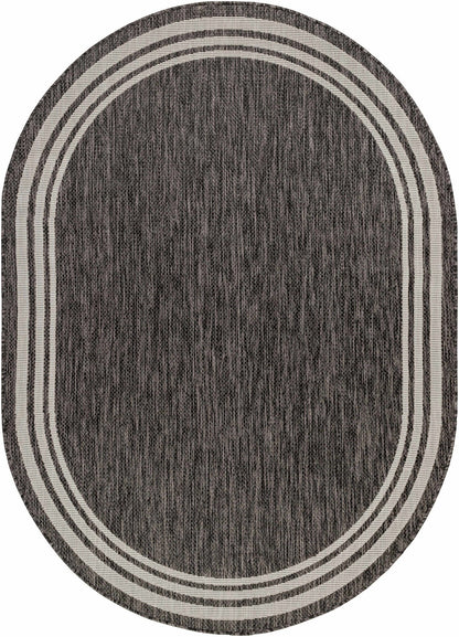 Coonamble Bordered Antrasit Rug - Quahog Bay Bedding