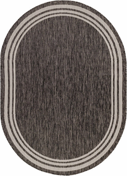 Coonamble Bordered Antrasit Rug - Quahog Bay Bedding