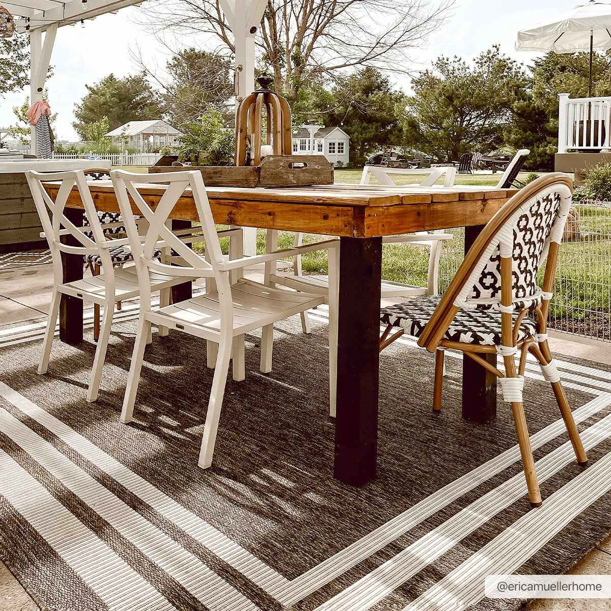 Coonamble Bordered Antrasit Rug - Quahog Bay Bedding