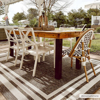 Coonamble Bordered Antrasit Rug - Quahog Bay Bedding