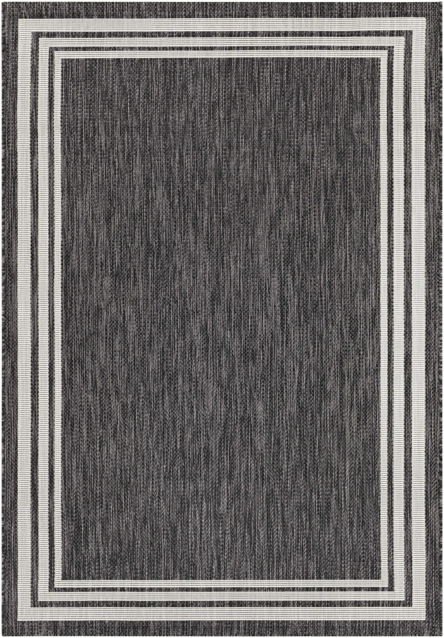 Coonamble Bordered Antrasit Rug - Quahog Bay Bedding