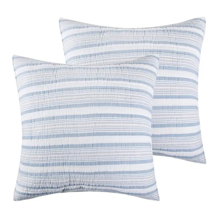 Coral Landing Euro Sham Set of 2 - Coastal Pillow Shams - Quahog Bay Bedding