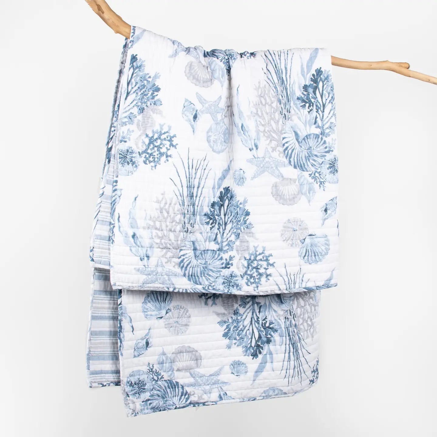 Coral Landing Quilted Throw - Quahog Bay Bedding