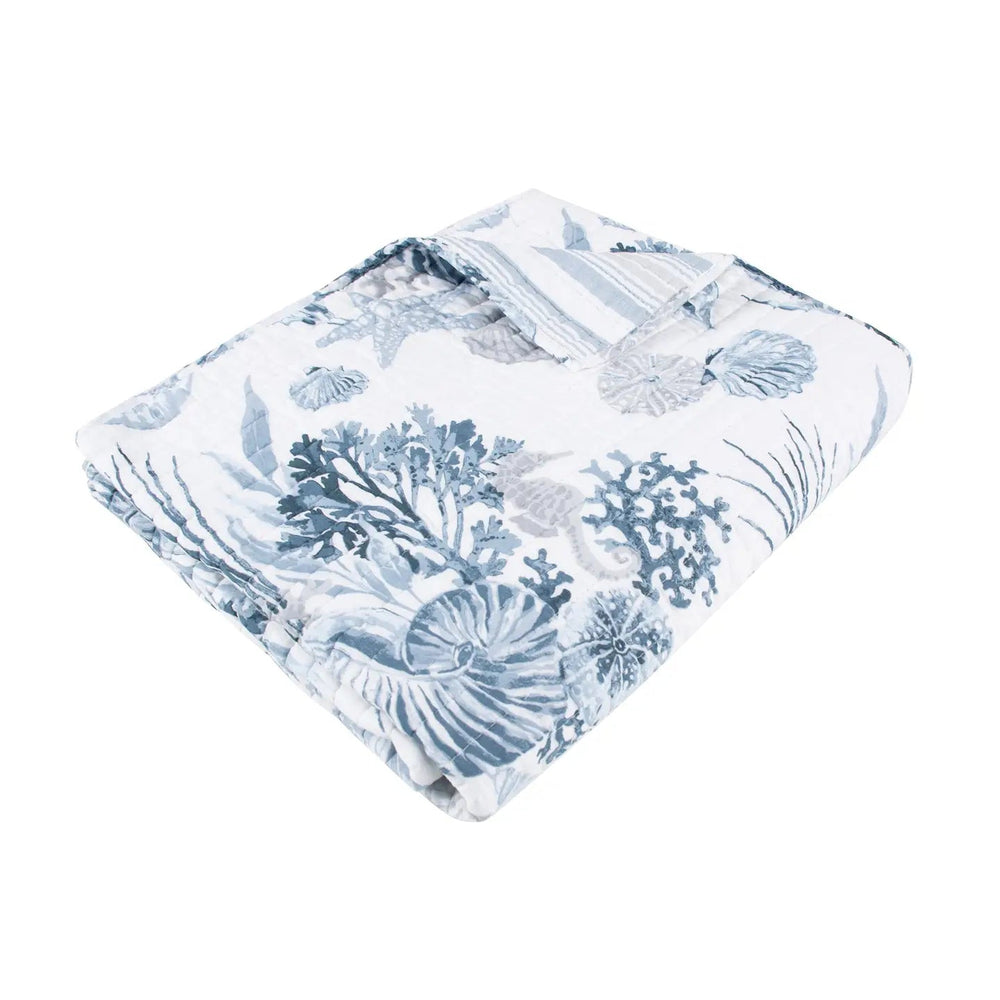Coral Landing Quilted Throw - Quahog Bay Bedding