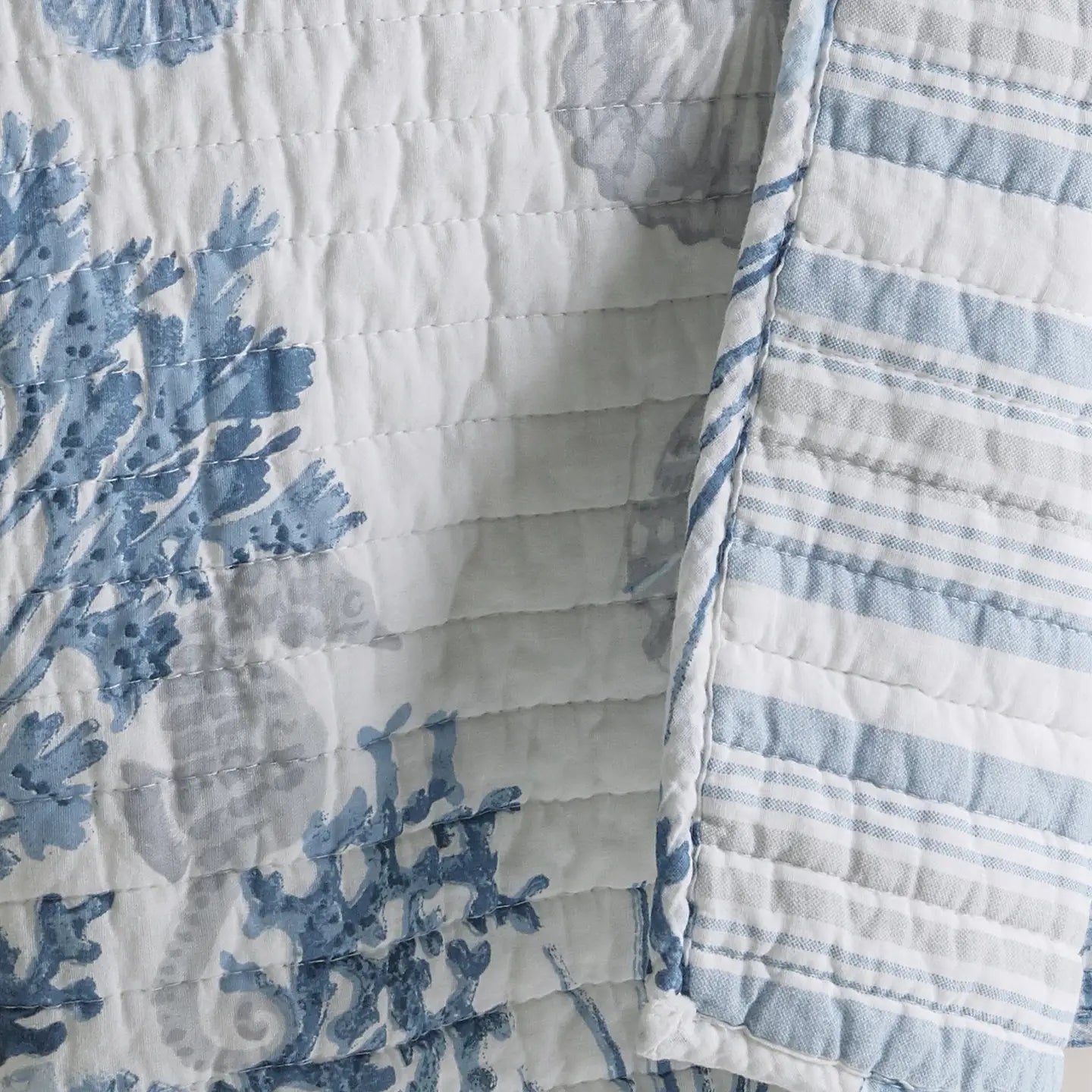 Coral Landing Quilted Throw - Quahog Bay Bedding