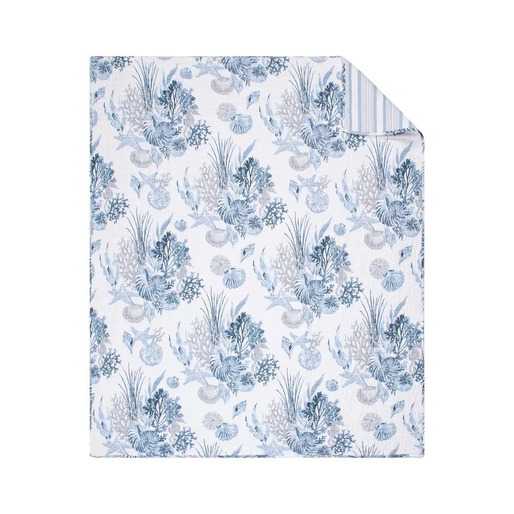Coral Landing Quilted Throw - Quahog Bay Bedding